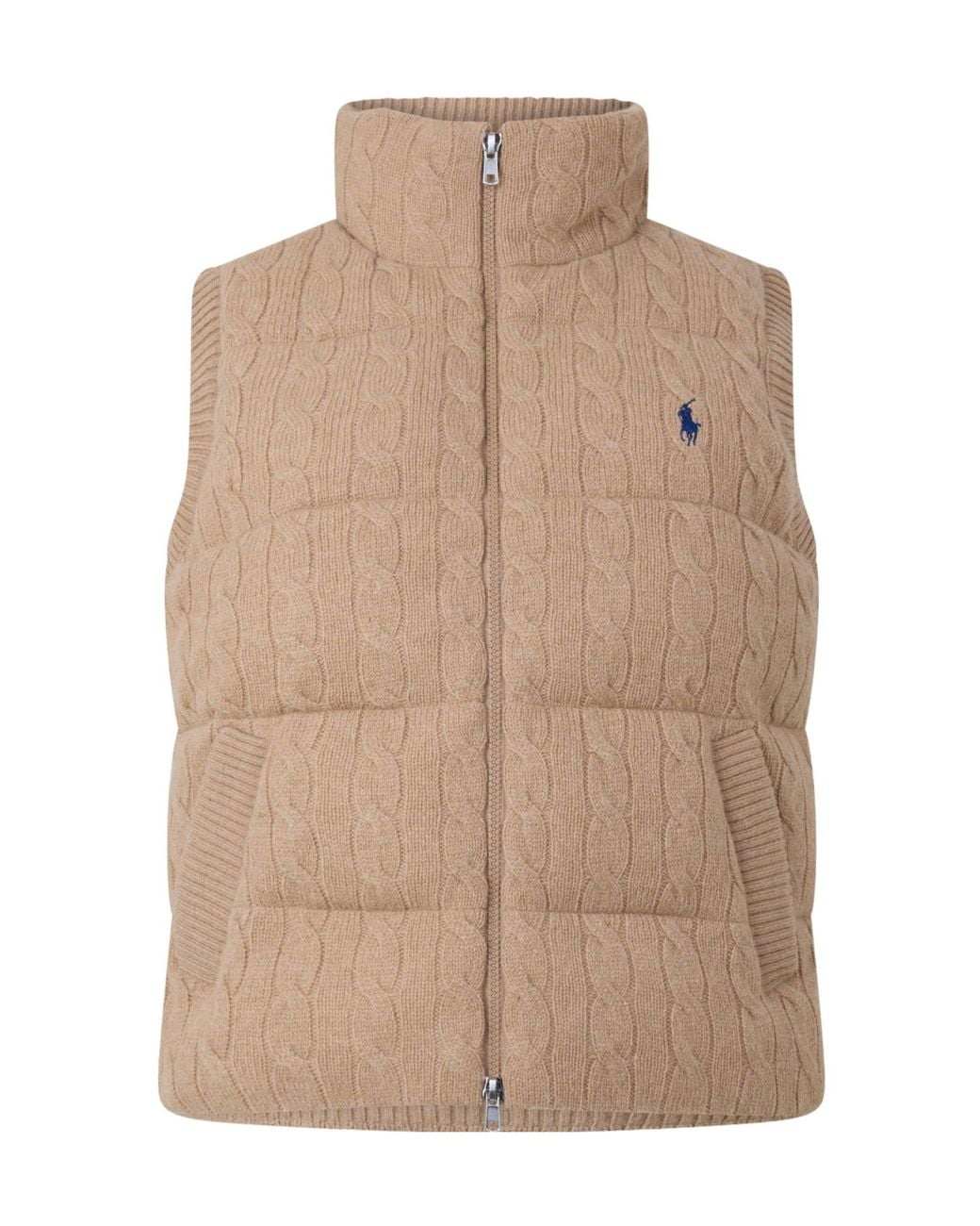Polo Ralph Lauren Natural Cableknit Standcollar Gilet