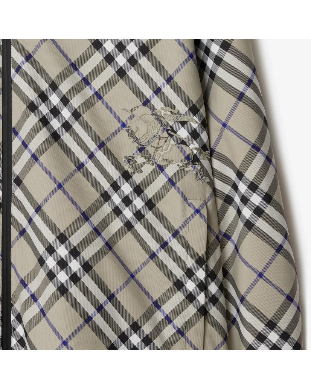 Burberry Gray Equestrian Knight Check Hooded for men