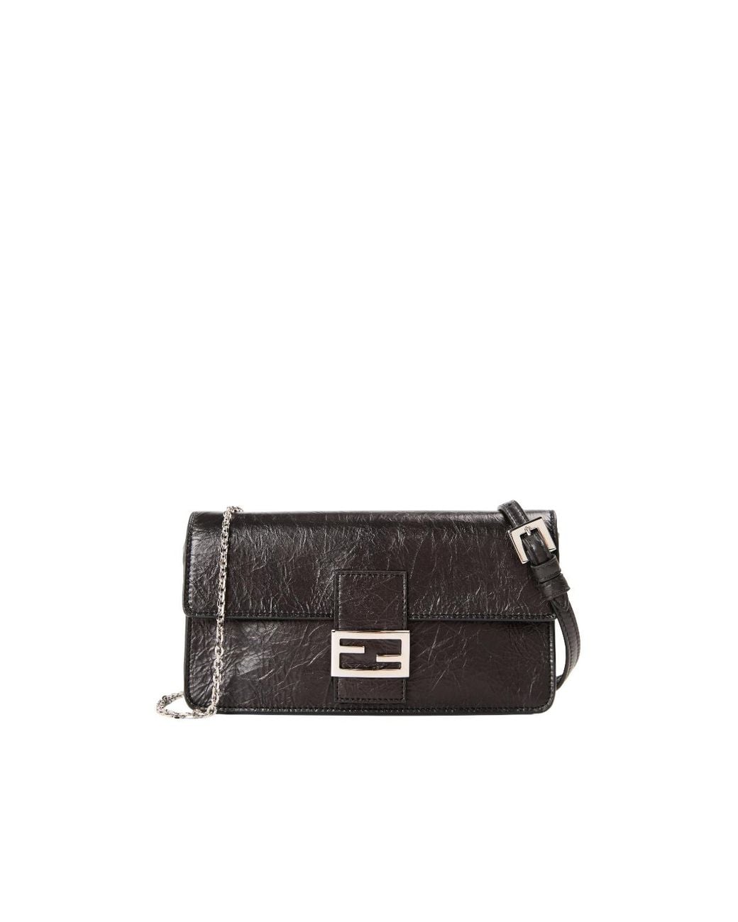Fendi White Flapover Shoulder Bag