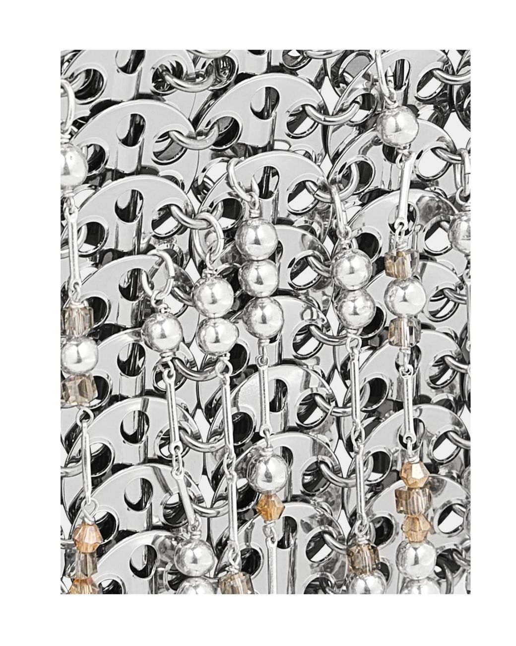 Rabanne White Rabanne 1969 Nano Embellished Fringed Shoulder Bag
