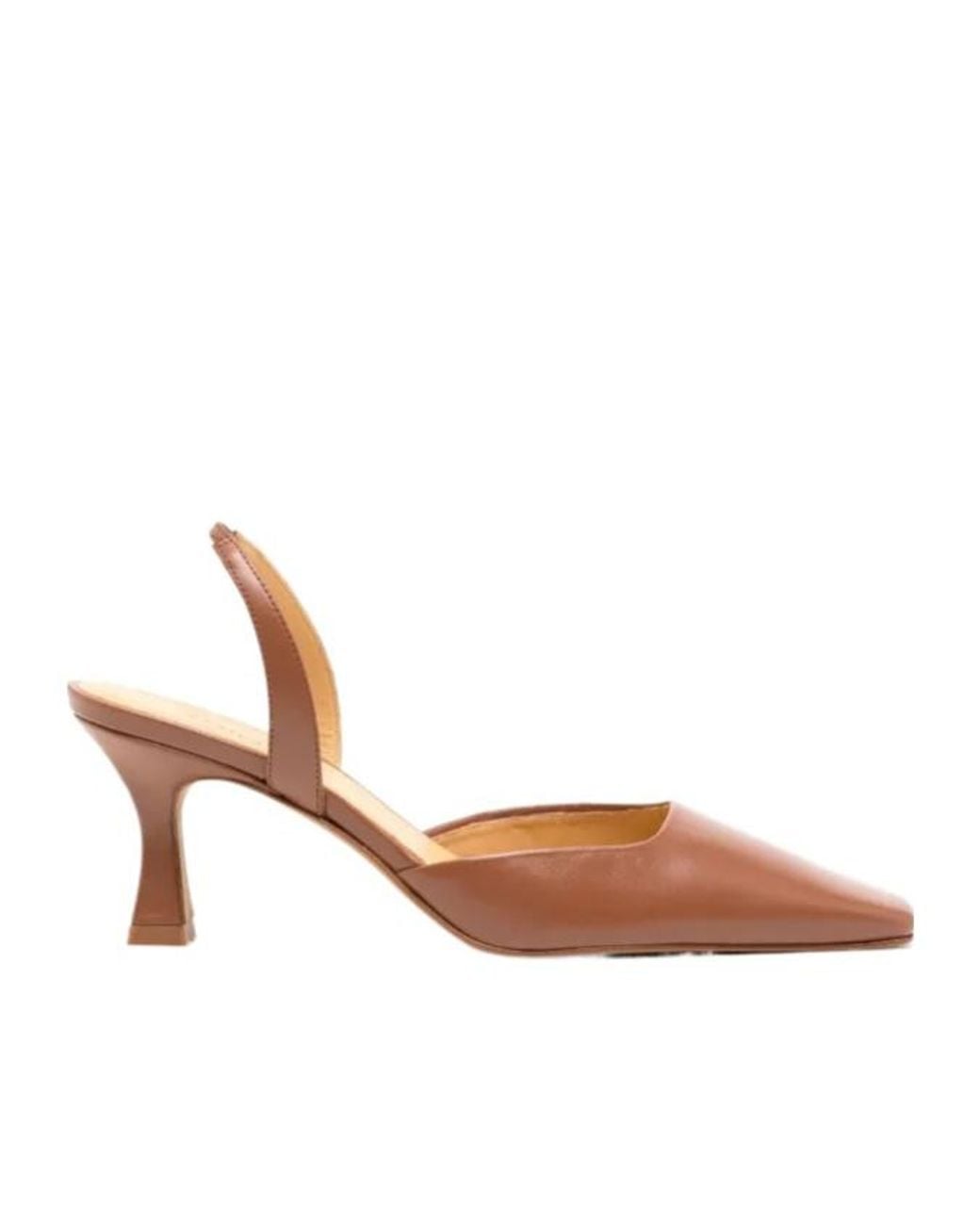 Rejina Pyo Brown Square-Toe 65Mm Slingback Pumps