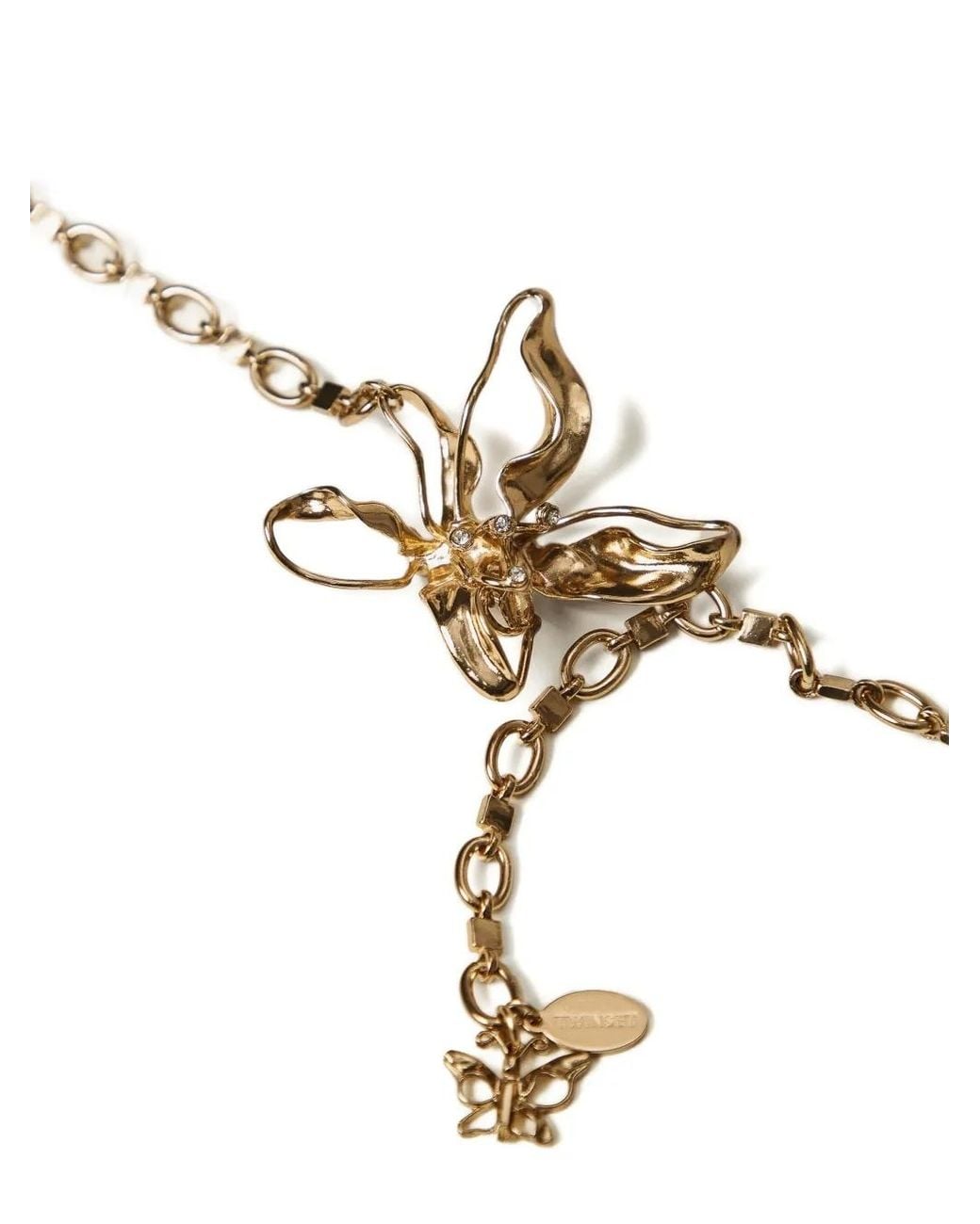 Twinset White Flower Chain Belt
