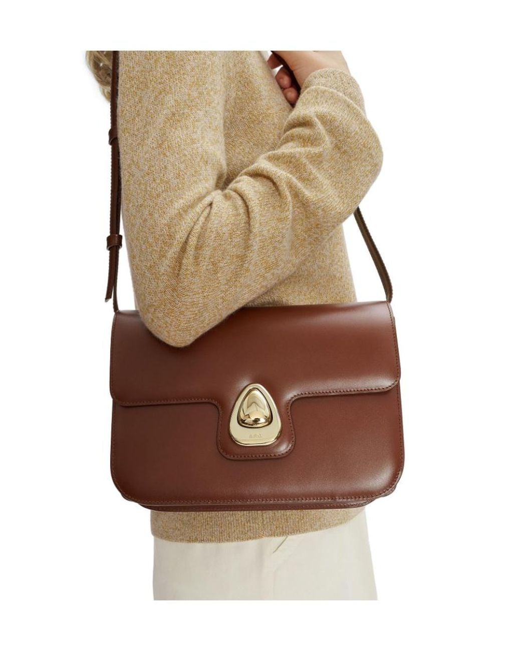 A.P.C. Brown Logo-Plaque Tote Bag