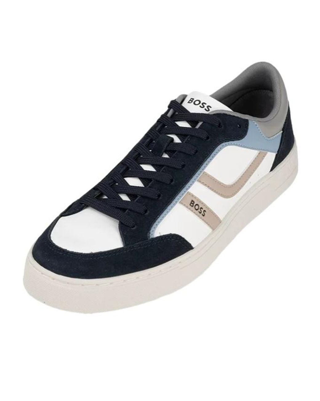 Boss Blue Lace-Up Low-Top Casual Shoes for men