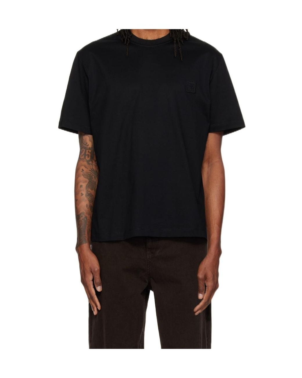 Wooyoungmi Black Floral Graphic T-Shirt for men