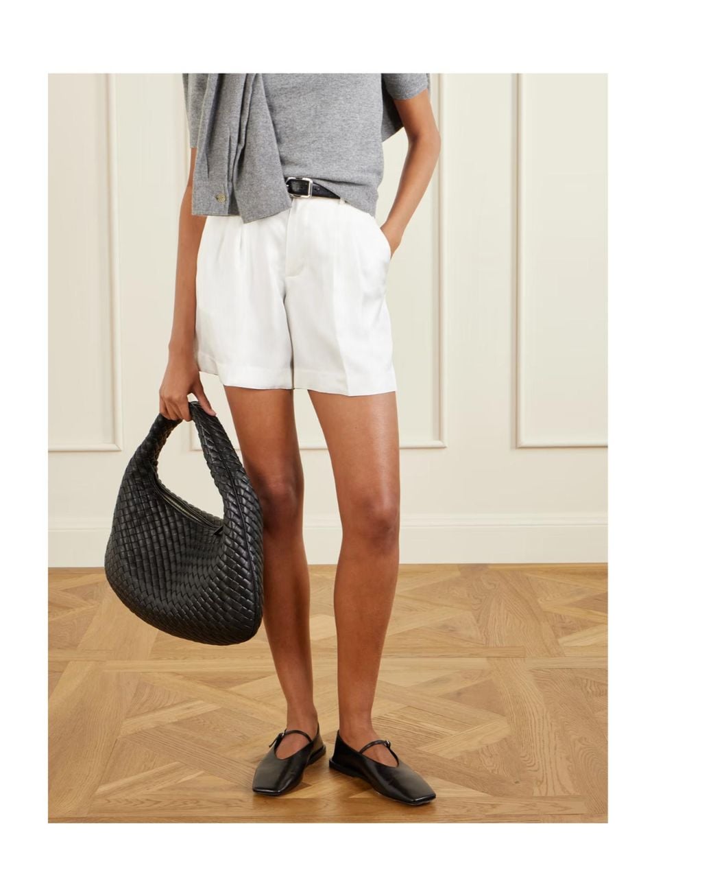 Lisa Yang White Pleated Shorts