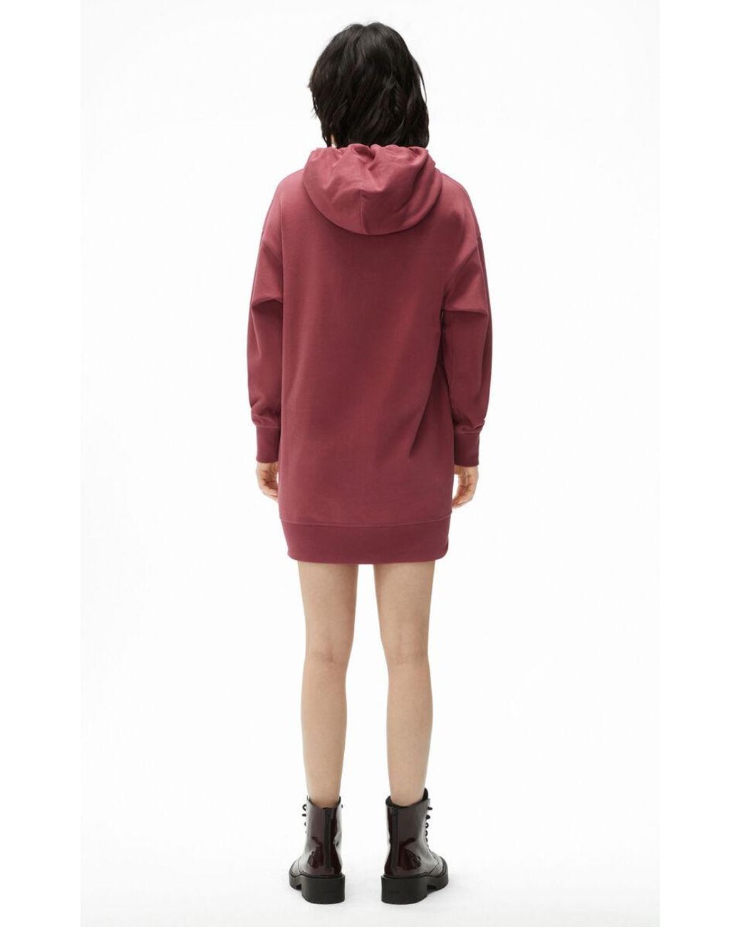 KENZO Red Logo Drawstring Sweatshirt Dress