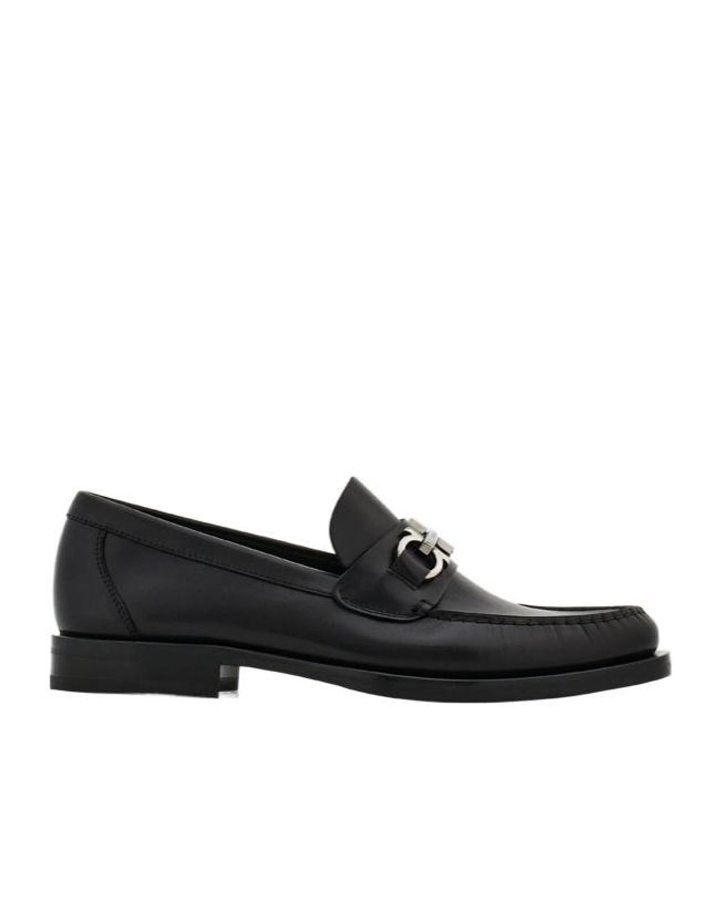 Ferragamo Black Ferragamo Gancini Buckle Slip-On Loafers for men