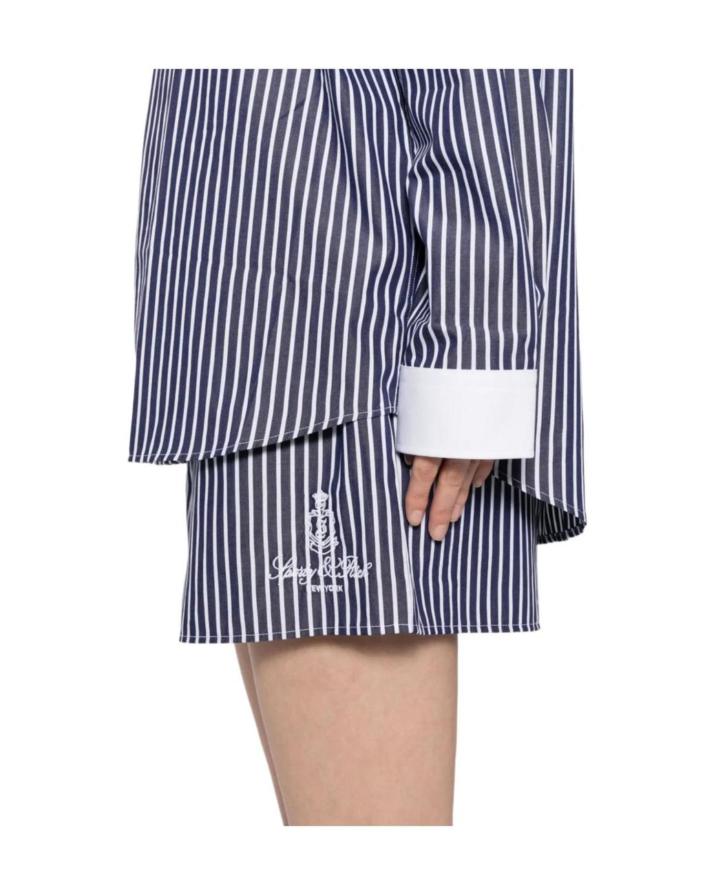 Sporty & Rich Blue Vendome Striped Shorts