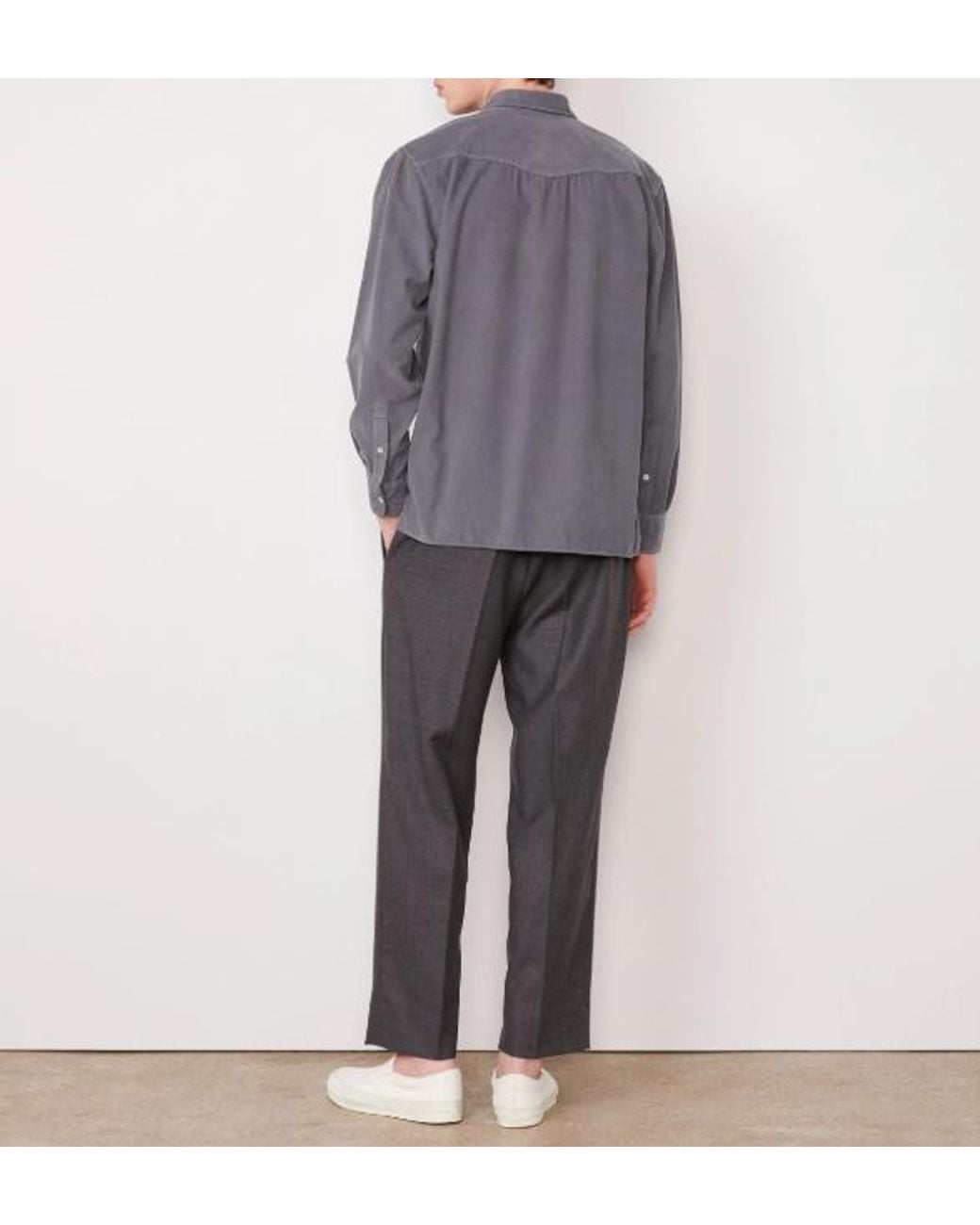 Officine Generale Gray Classic Long-Sleeve Shirt for men
