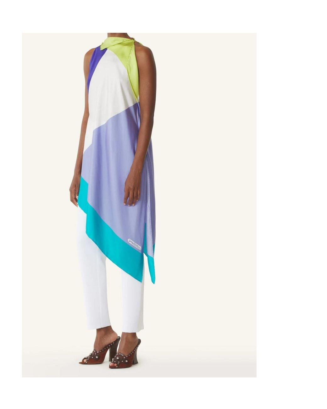 Lanvin Blue Geometric-Pattern Top