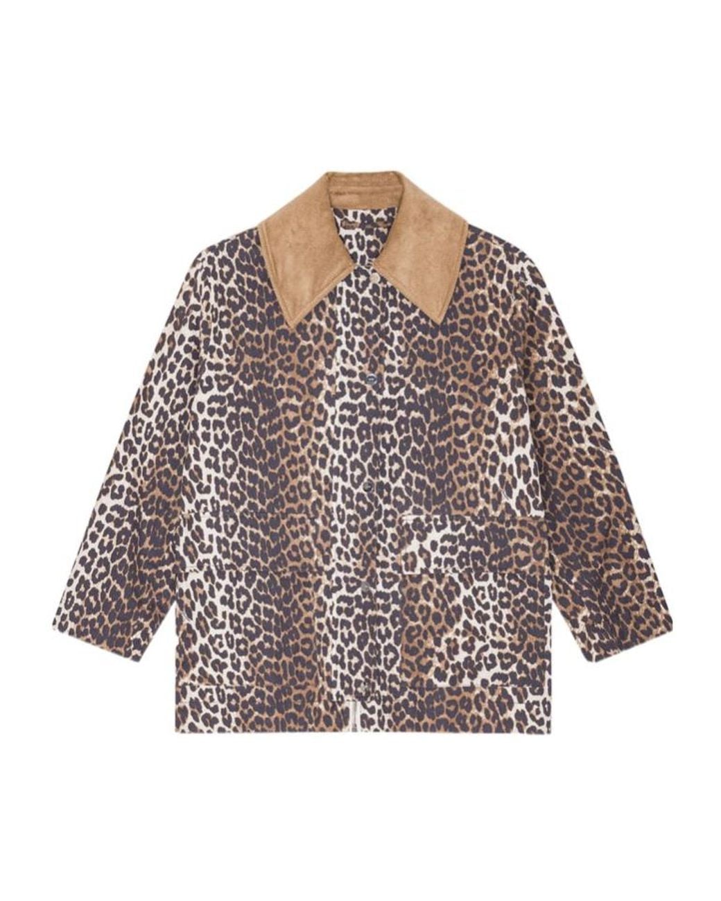 Ganni Brown Leopard Printed Jacket