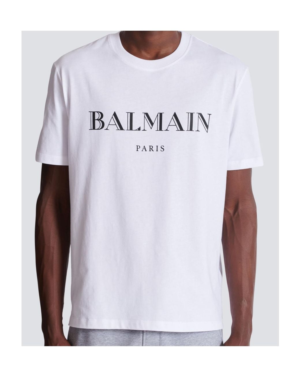 Balmain White T-Shirt With Print for men