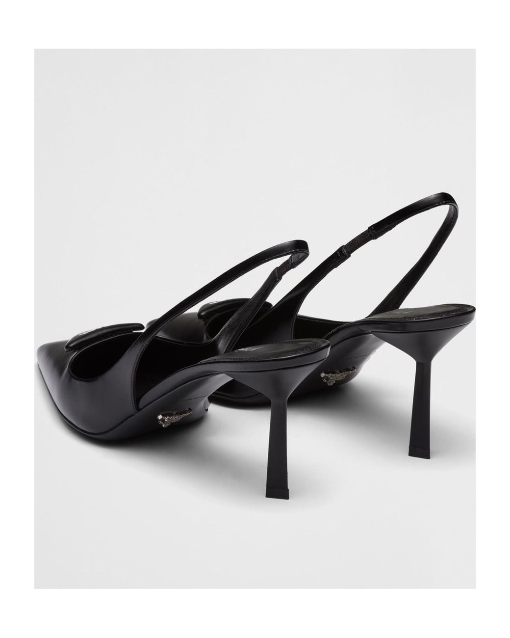Prada Black Pointed-Toe Slingback Pumps