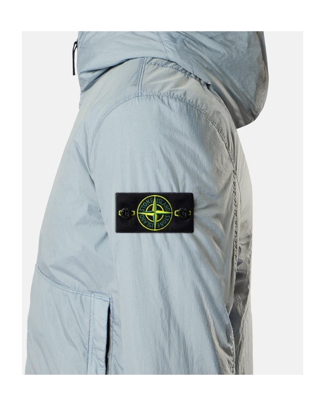 Stone Island Blue Recycled Hooded Zip Jacket for men
