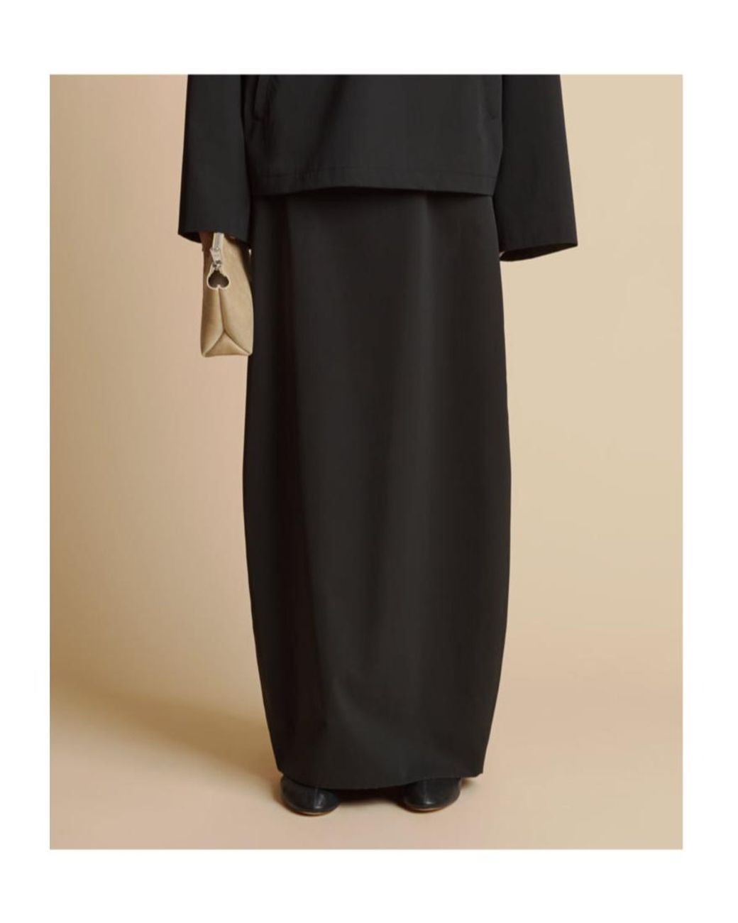 Khaite Black Lauson Midi Skirt