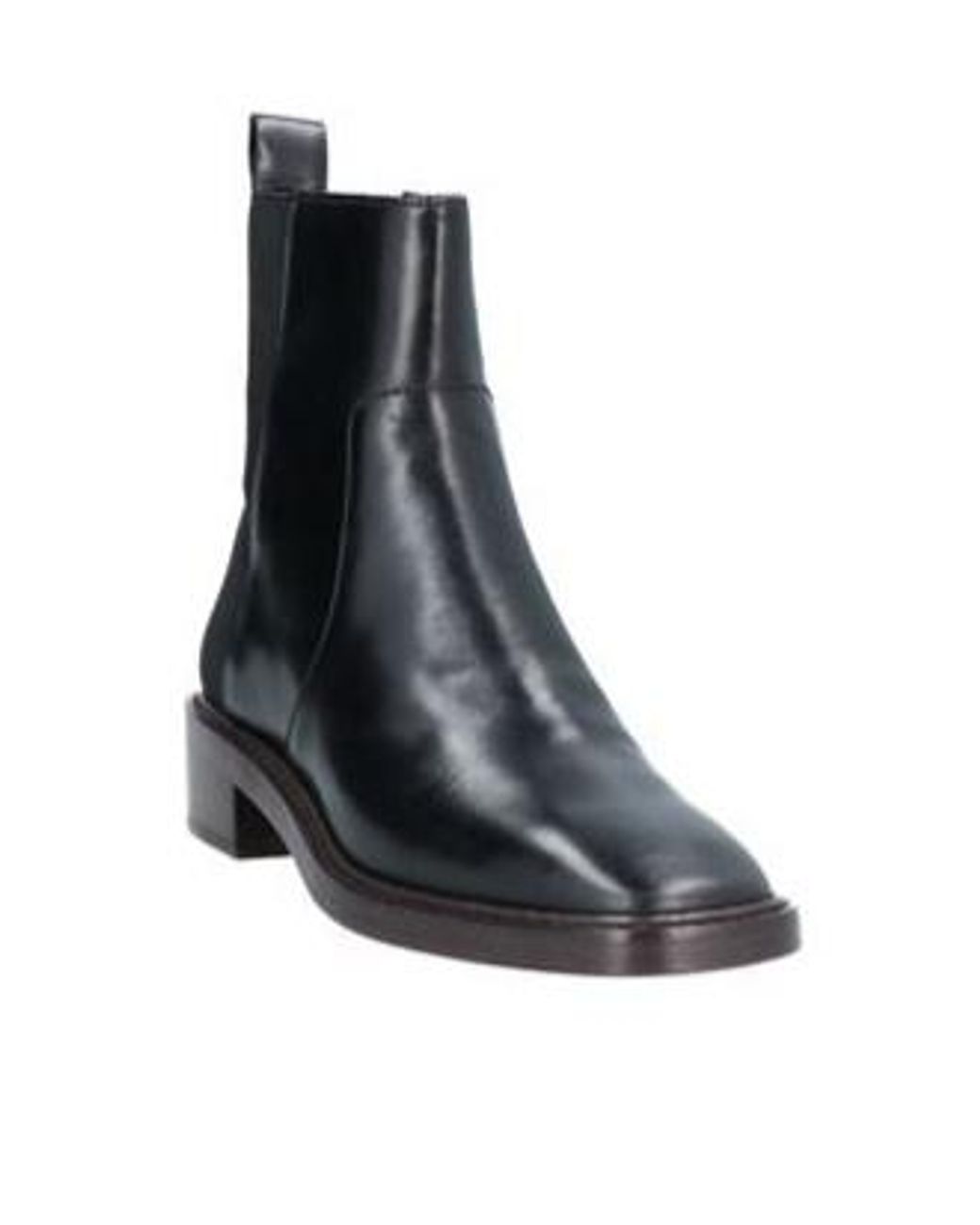 Tory Burch Black Square-Toe Block-Heel Ankle Boots
