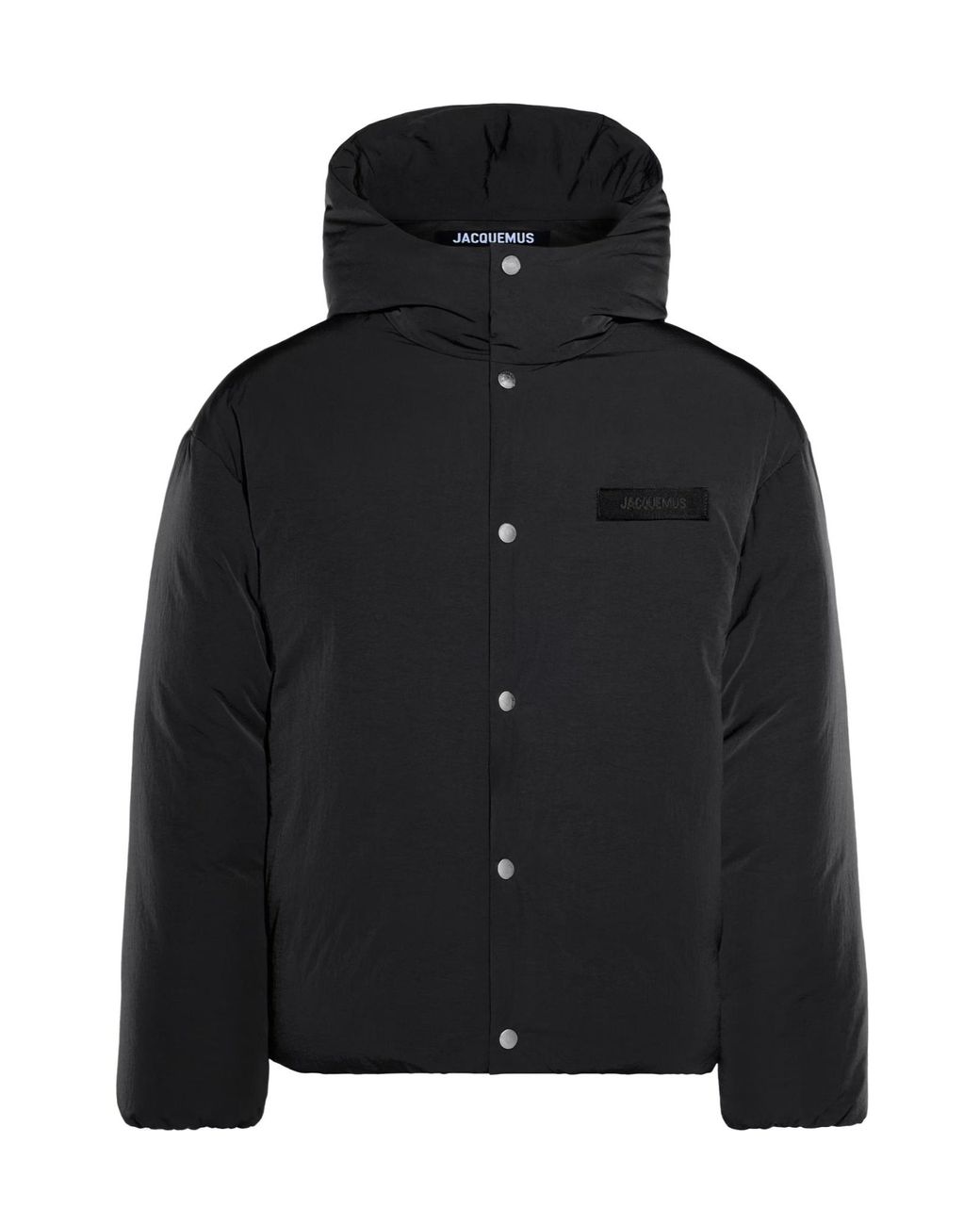 Jacquemus Black Logo Patch Hooded Jacket for men