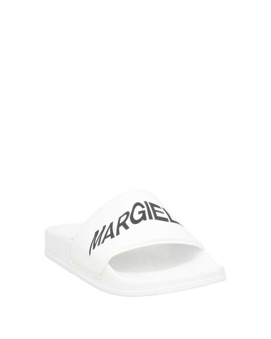MM6 by Maison Margiela White Lightweight And Stylish Leather Slide Sandals