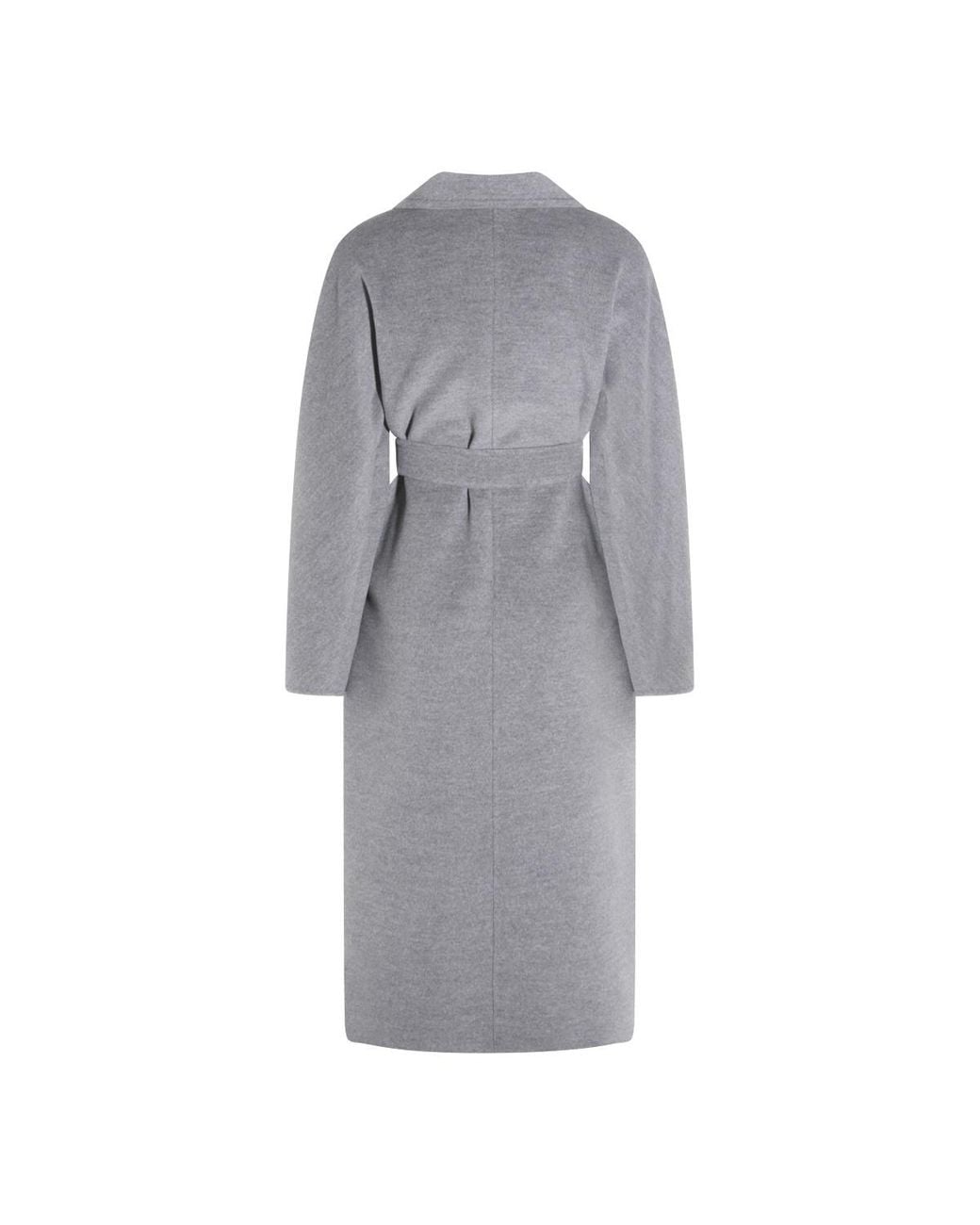 Max Mara Gray Collared Long-Sleeved Coat