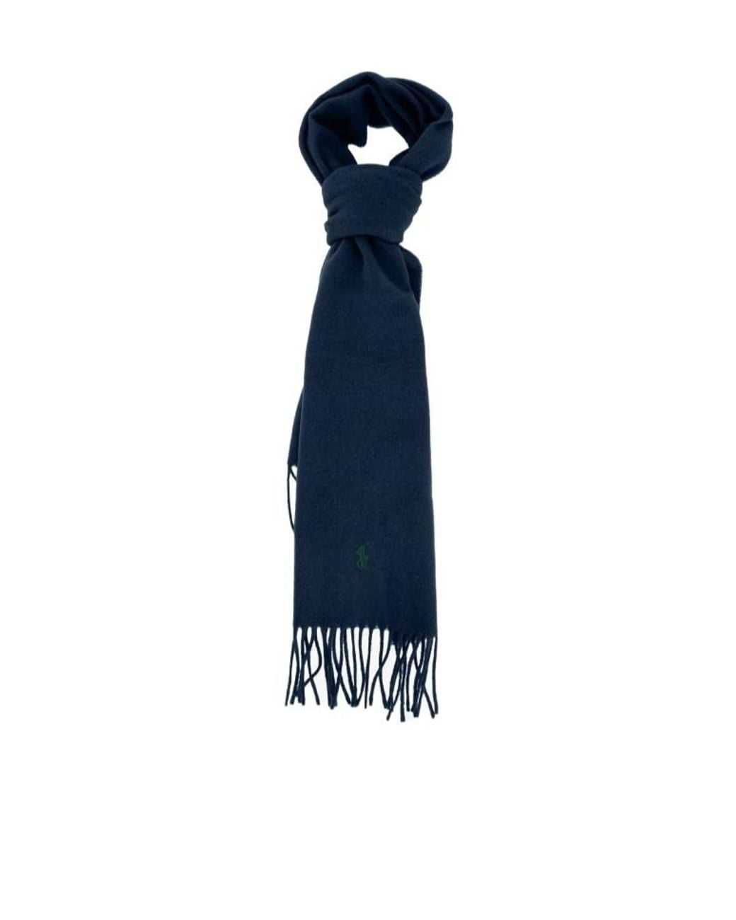 Polo Ralph Lauren Blue Fringed Scarf for men