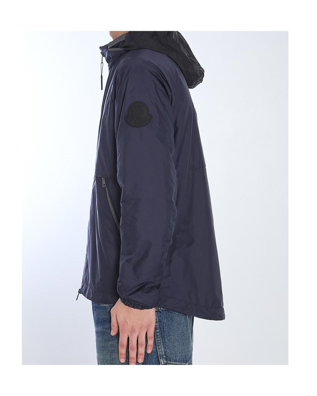 Moncler Blue Octano Zip-Up Hooded Jacket for men