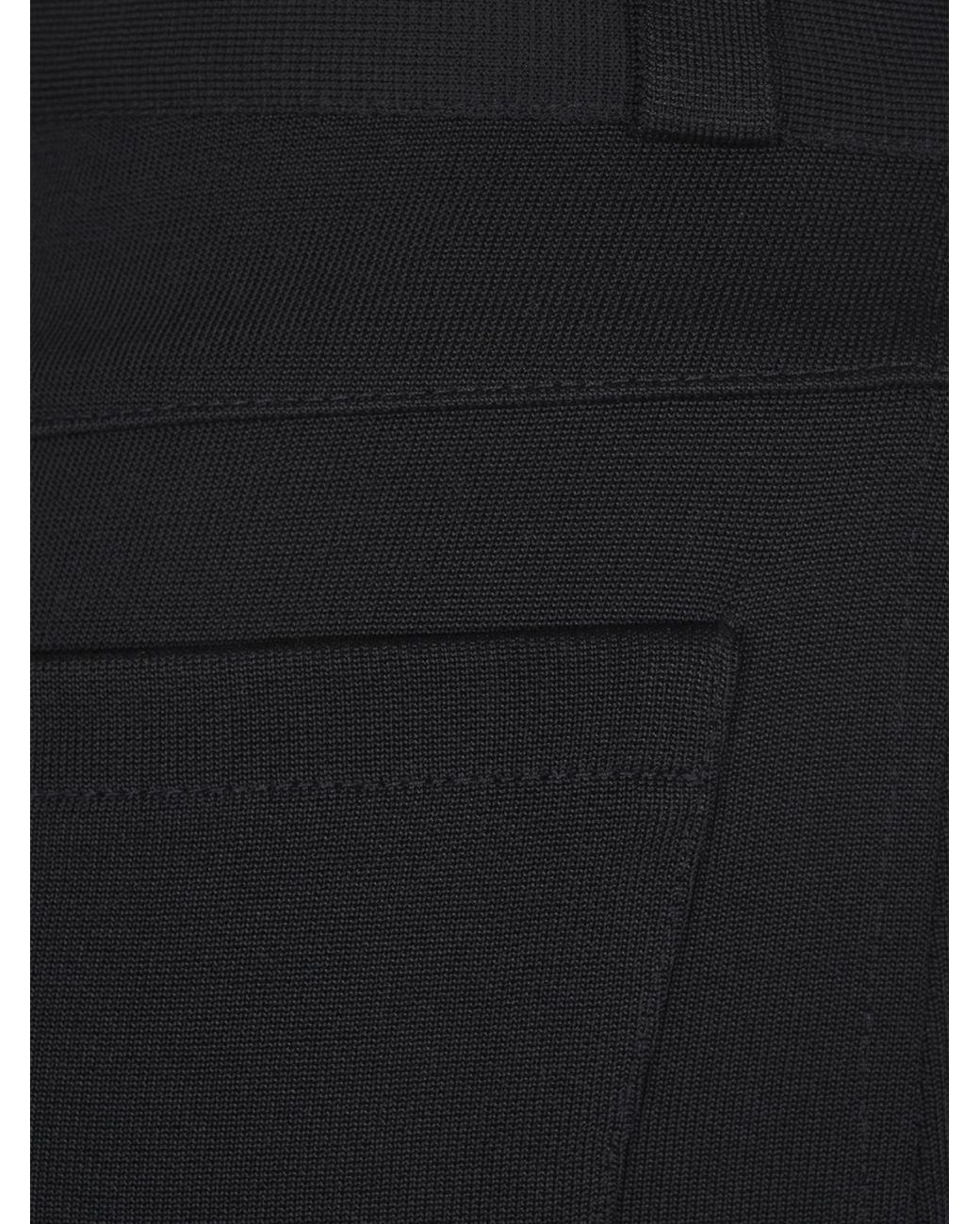 Givenchy Black High-Waist Satin-Finish Flared Trousers