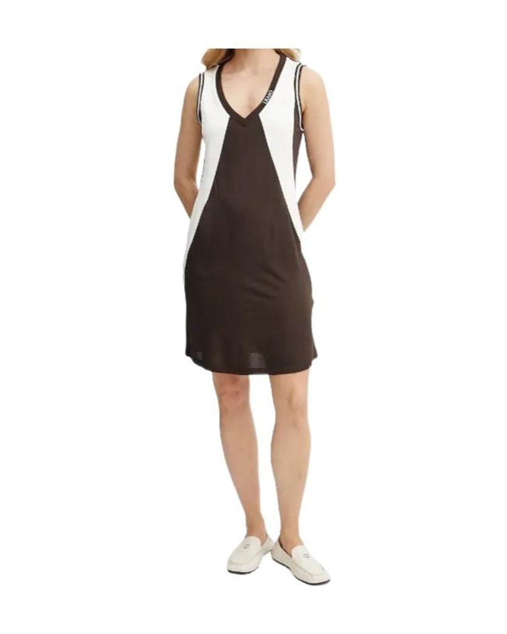 Liu Jo Black V-Neck Panelled Mini Dress