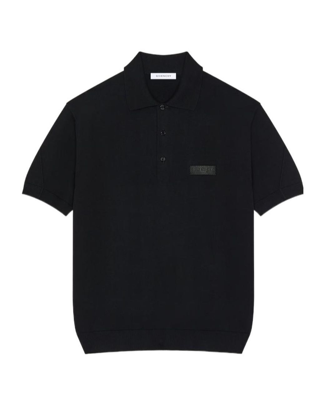 Givenchy Black Logo Patch Short-Sleeved Polo Shirt for men