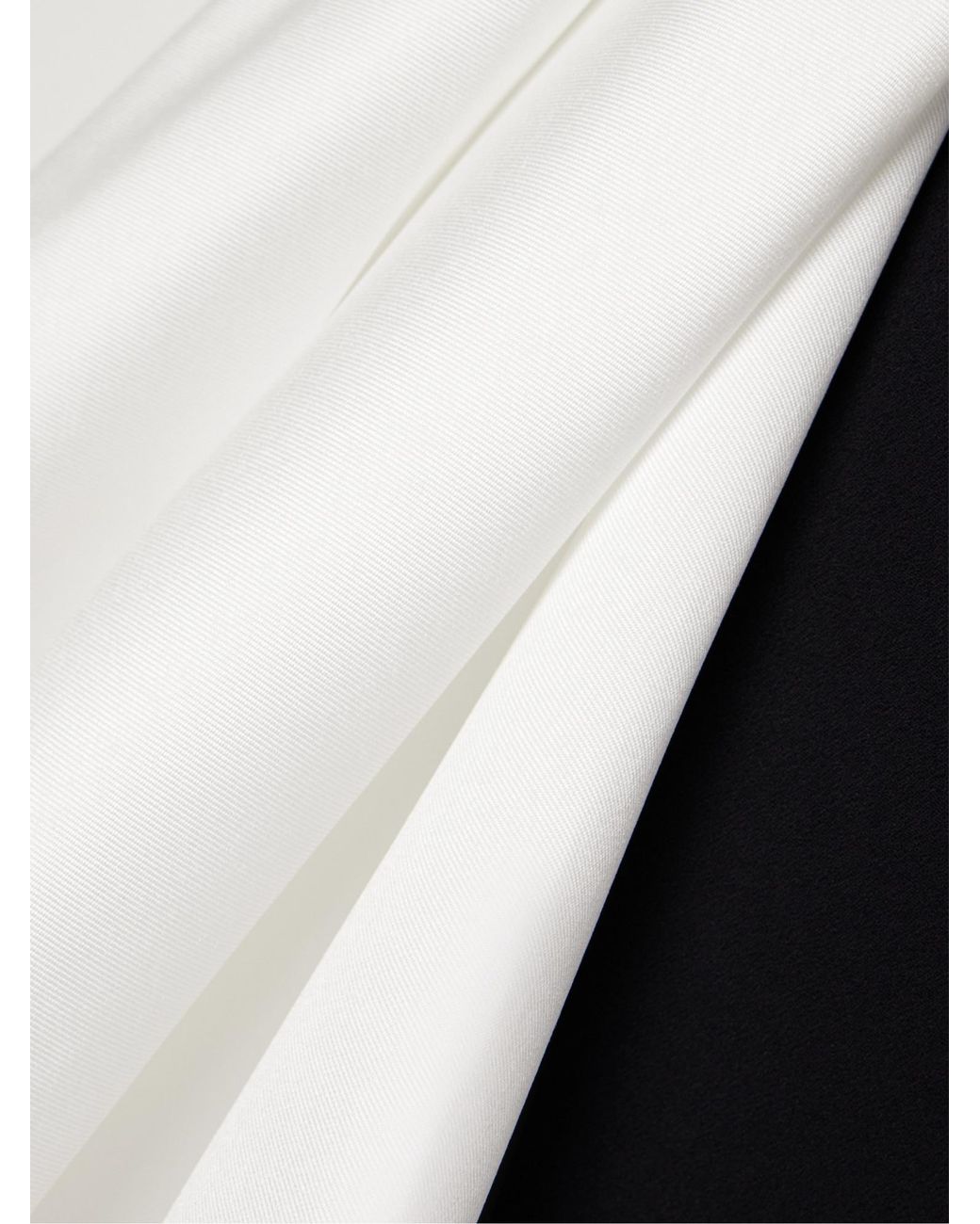 Solace London Black Crepe And Satin-Faille Midi Dress