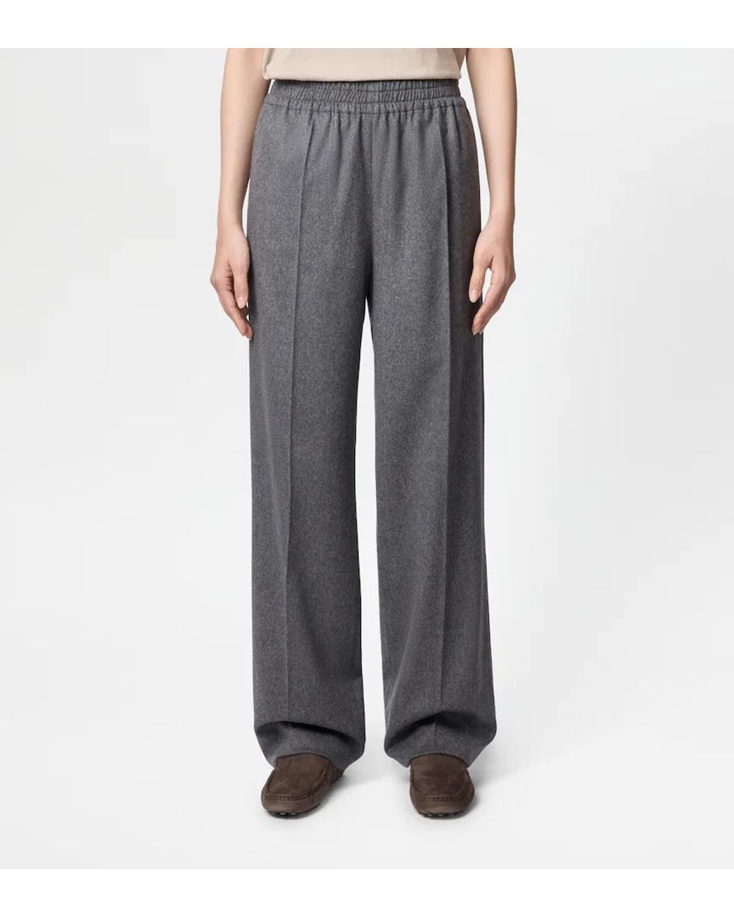 Tod's Gray Elasticated Waist Tailored Pants