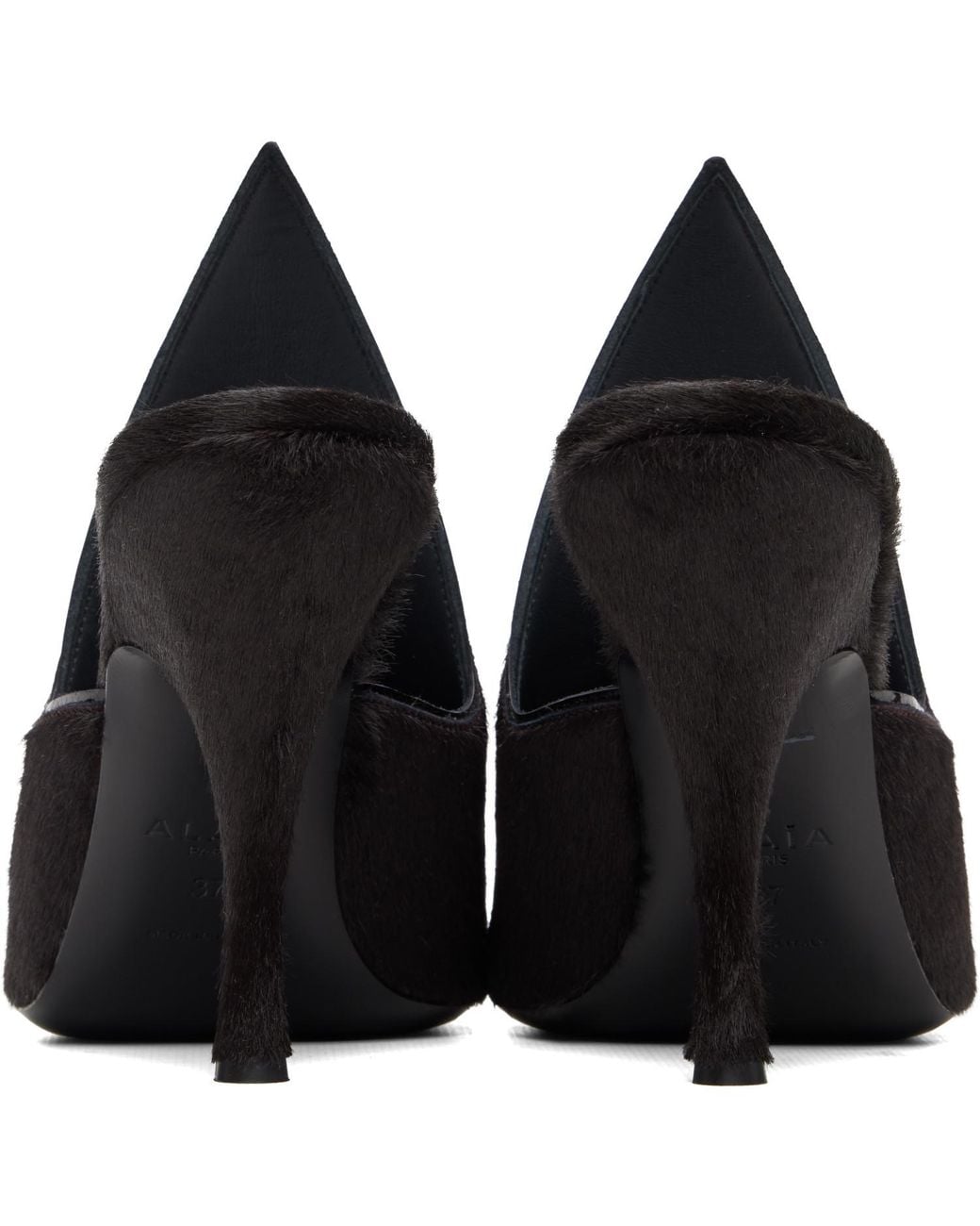 Alaïa Black Calf-Hair Mules