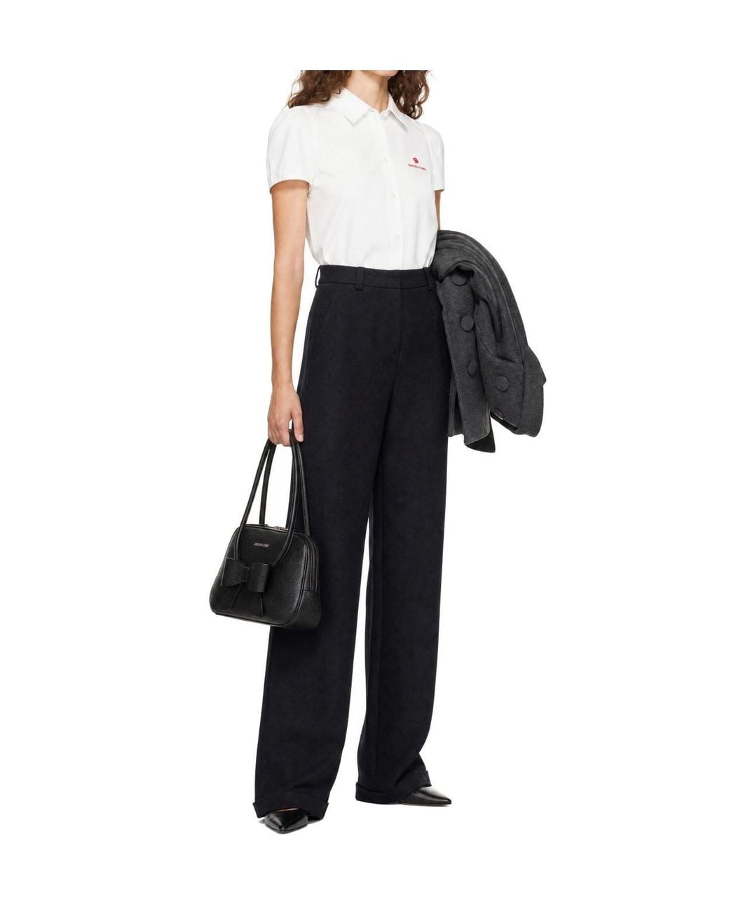 ShuShu/Tong Blue Casual Trousers With Belt Loops
