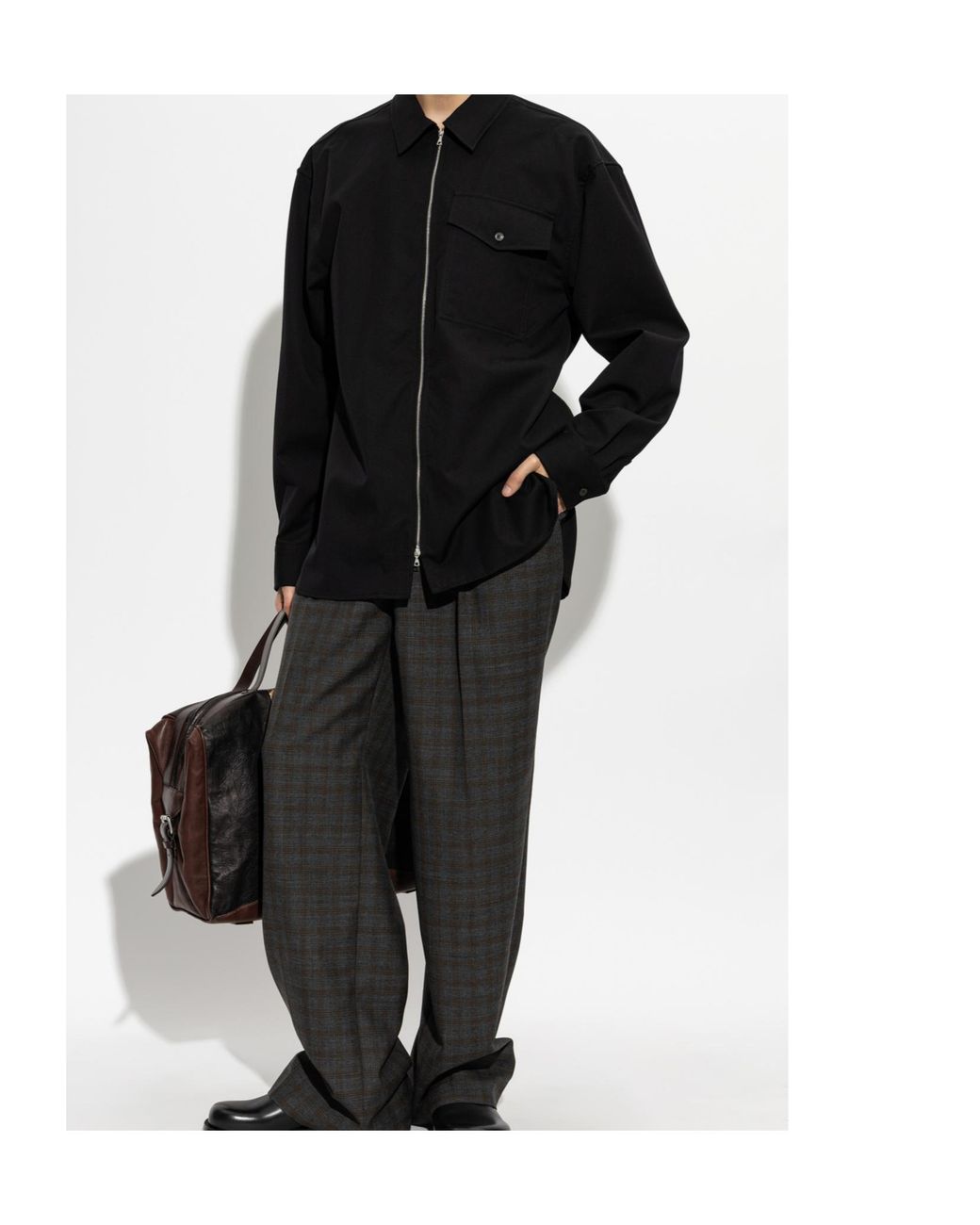 Dries Van Noten Black Long-Sleeved Shirt for men