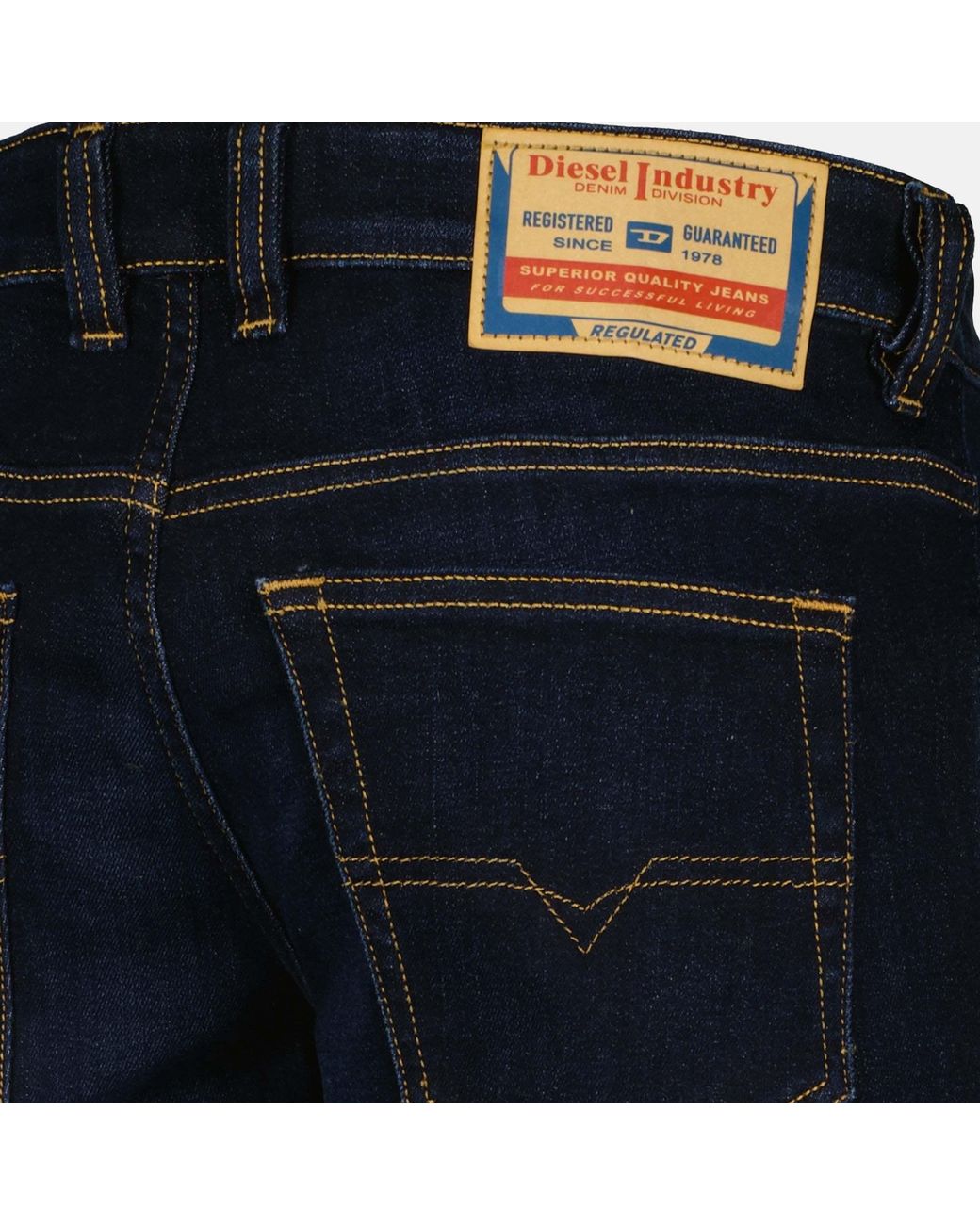DIESEL Blue Logo Patch Jeans for men