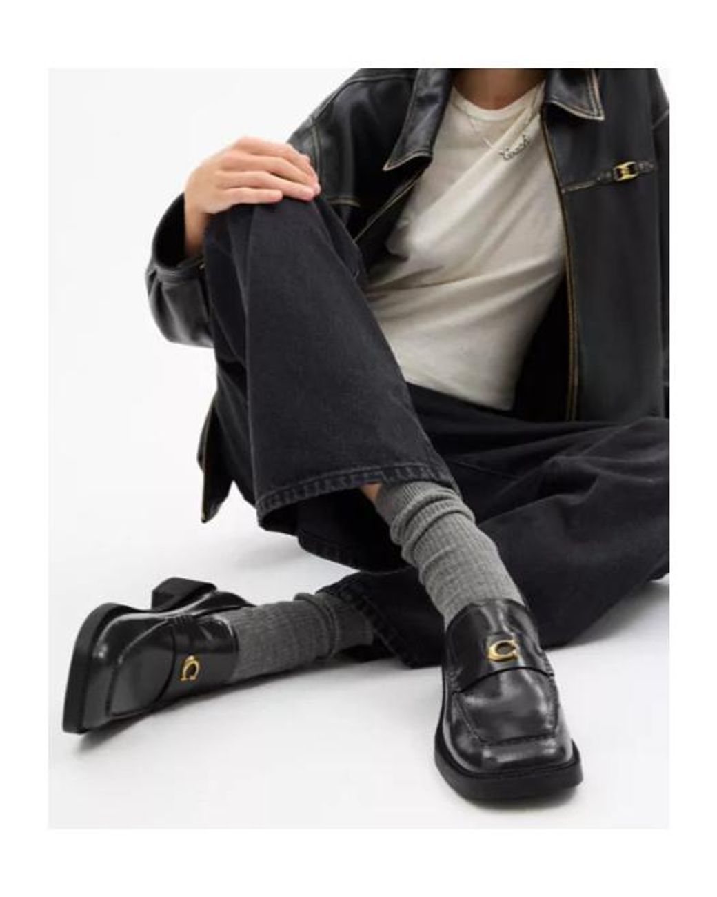 COACH Black Penny Loafer