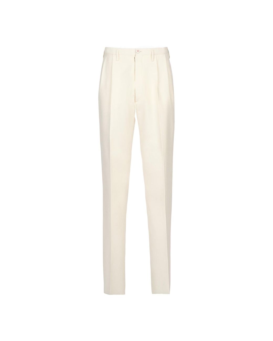 Maison Margiela White Pleated Tapered Leg Trousers for men