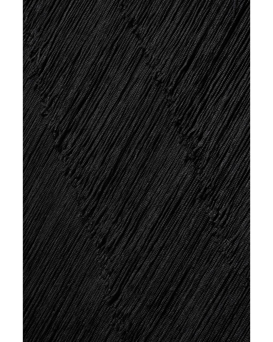 Norma Kamali Black One-Shoulder Tassel Dress