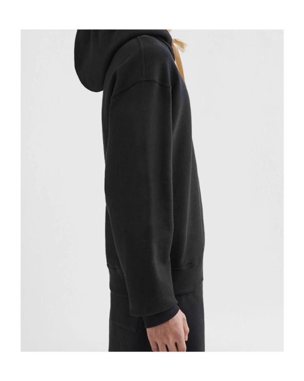 Jil Sander Black Cotton Terry Hooded Sweatshirt for men