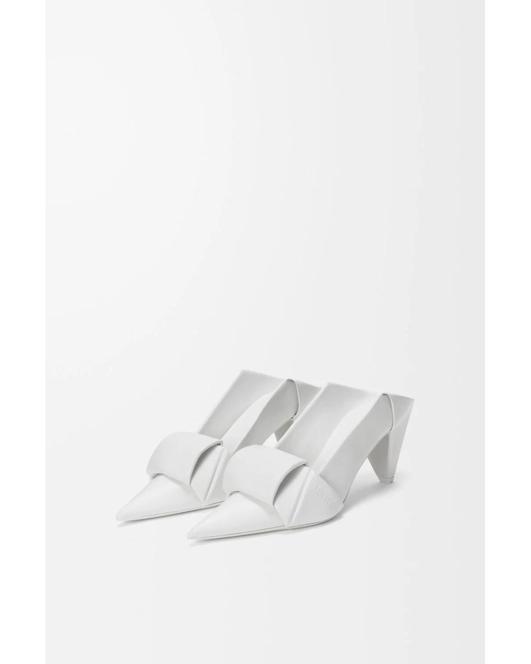 Loewe White Origami Pointed-Heel Mules
