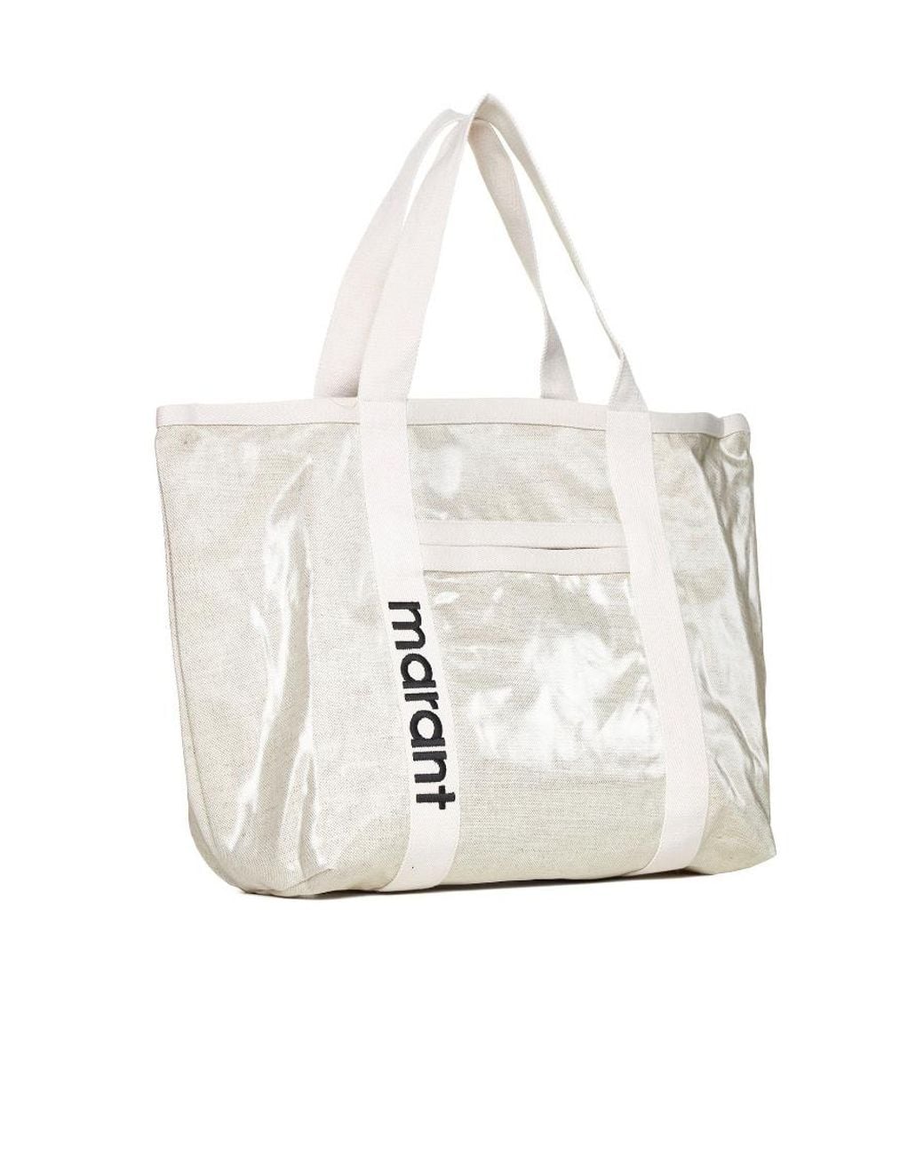 Isabel Marant White Darwen Logo Detailed Tote Bag