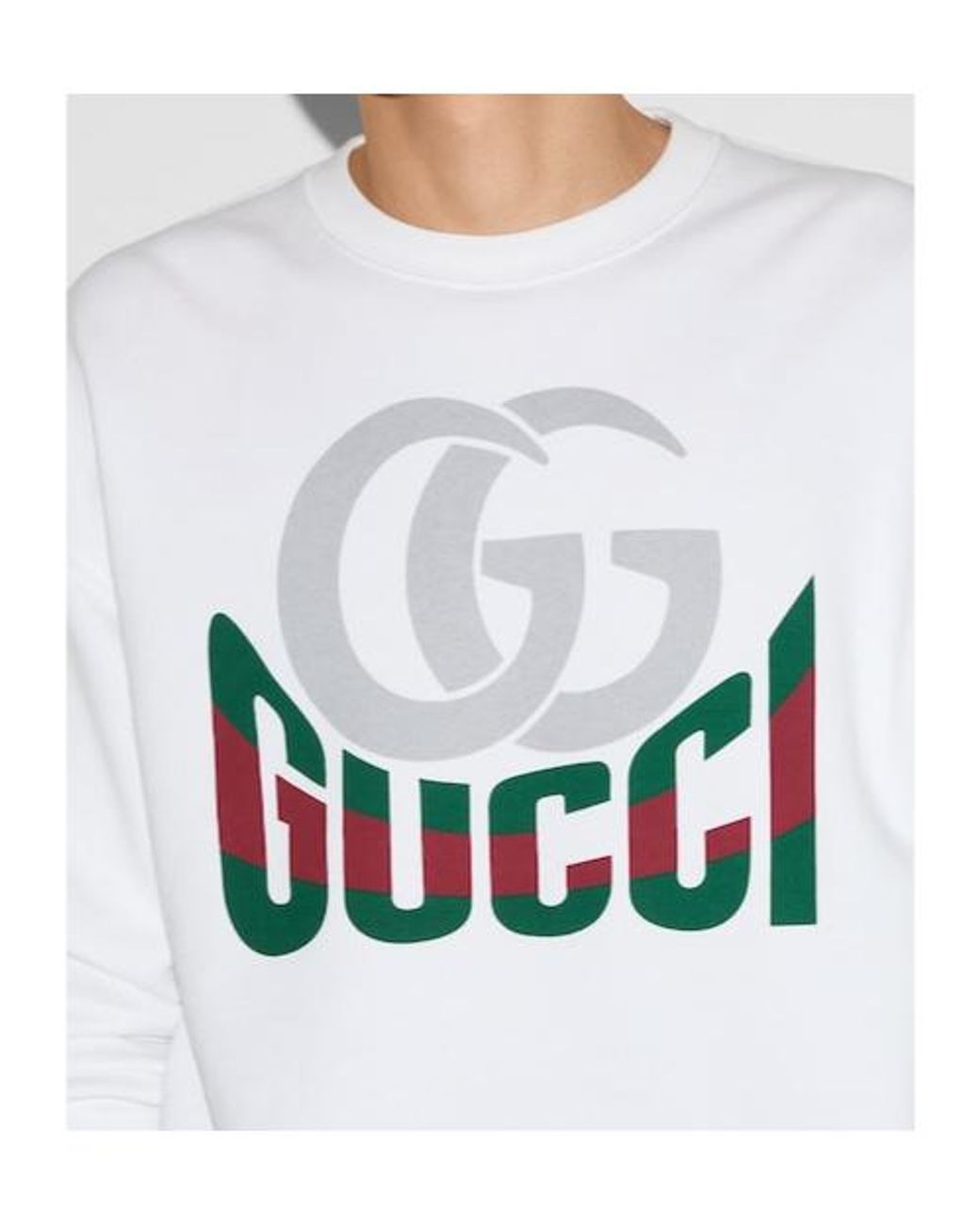 Gucci White Logo-Print Sweatshirt for men