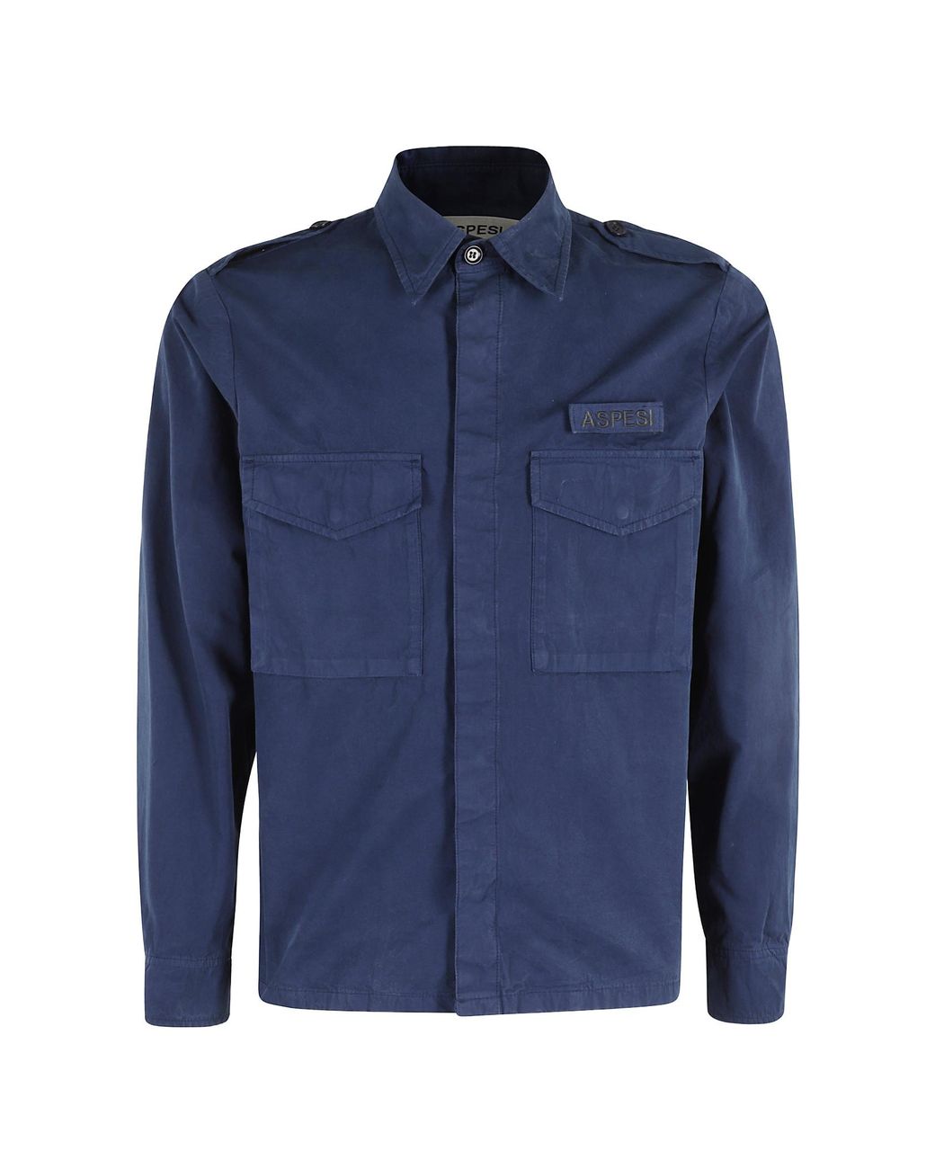 Aspesi Blue Cotton Shirt Jacket for men
