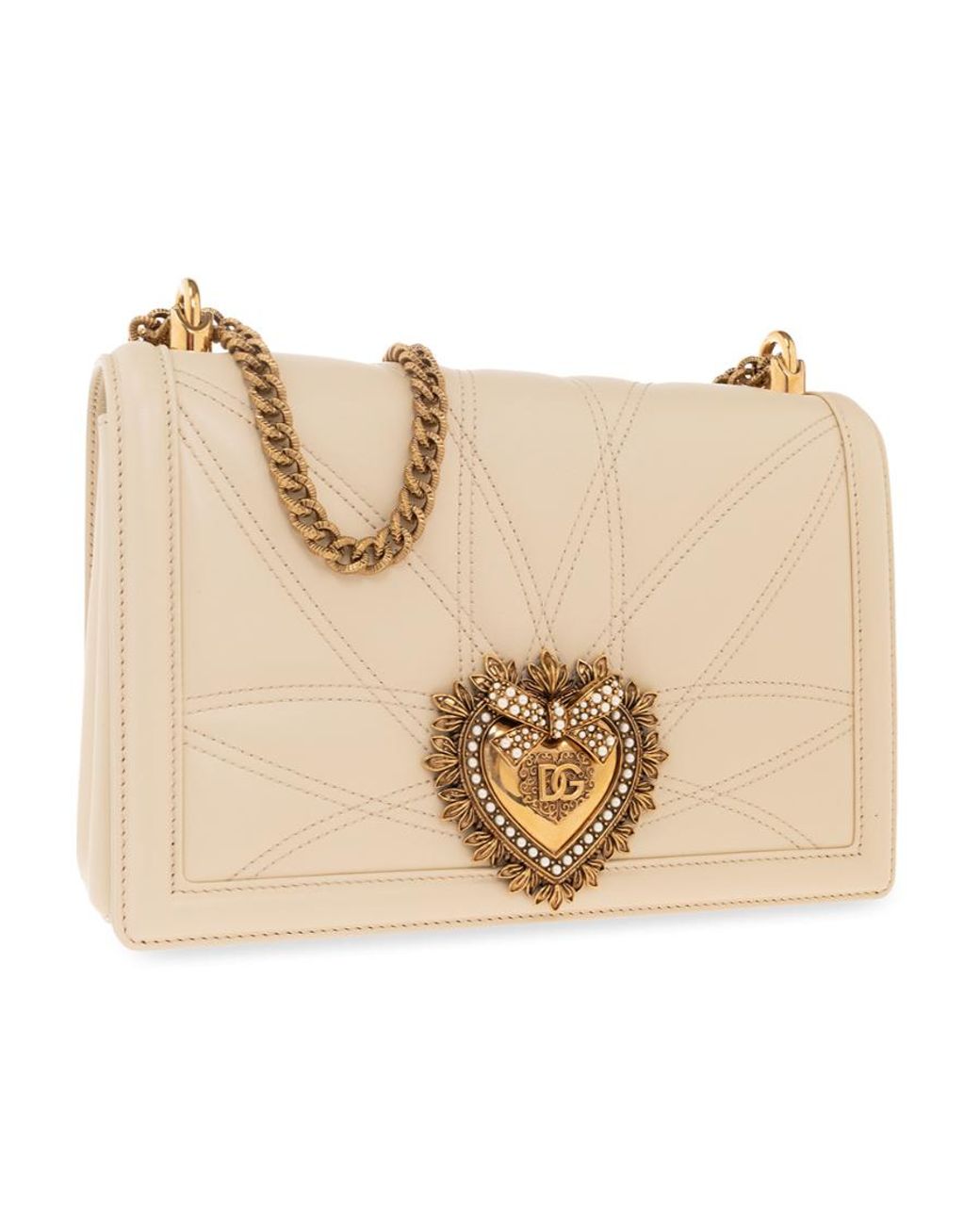 Dolce & Gabbana Natural Large Devotion Shoulder Bag