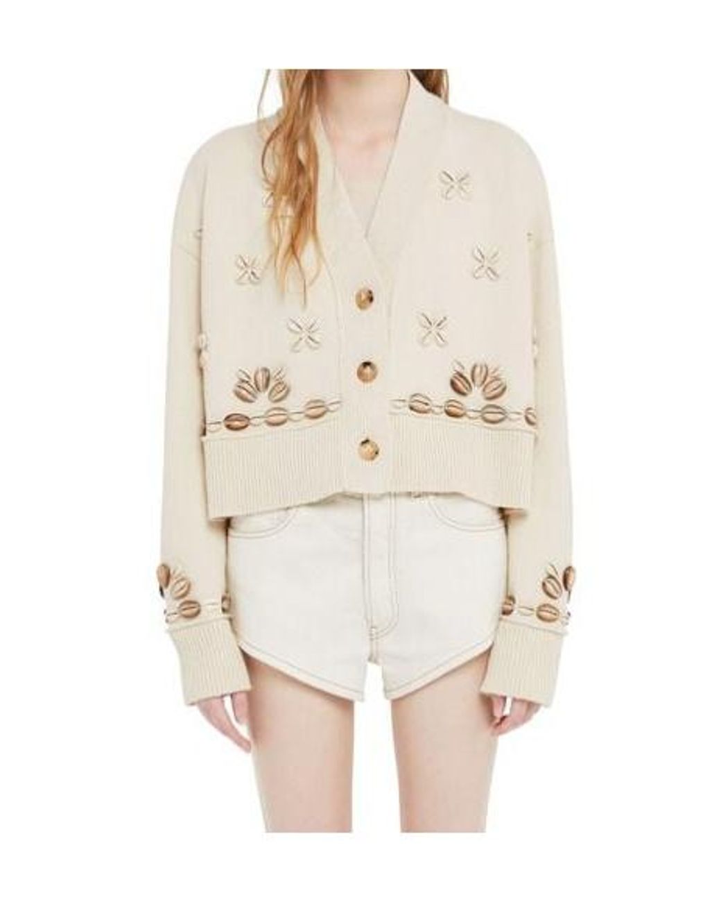 Alanui Natural Ocean Dream Cropped Cardigan