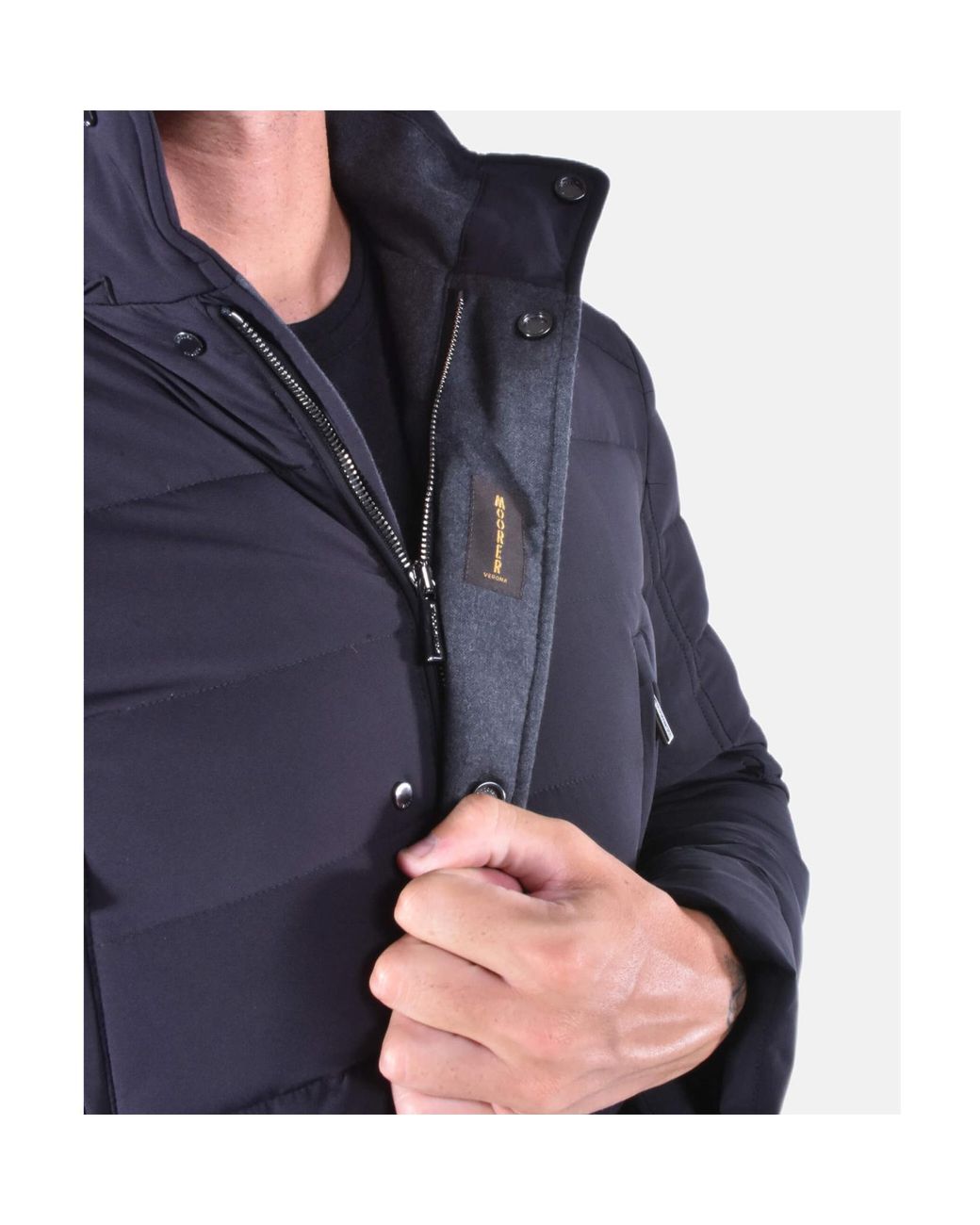 Moorer Blue Long-Sleeved Cotton Jacket for men