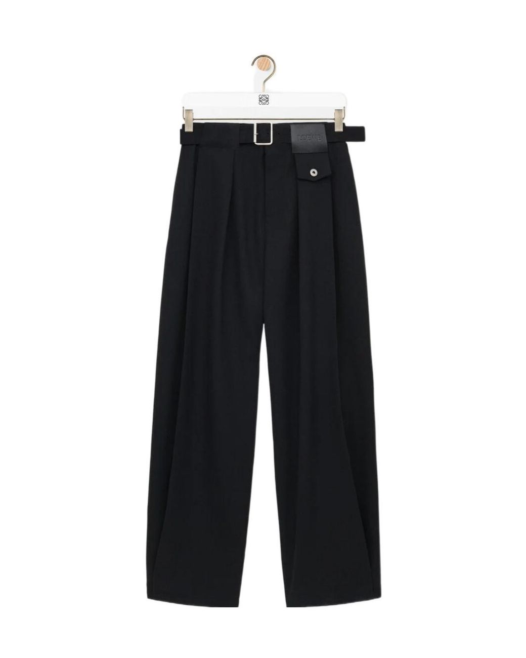 Loewe Black Pleated Belted Pants