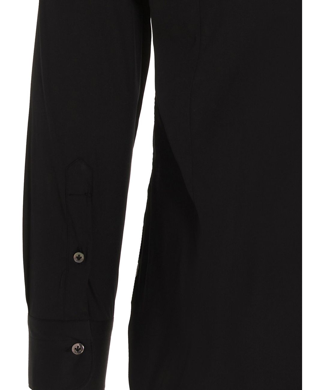 Barba Napoli Black Lapel Long-Sleeved Shirt for men