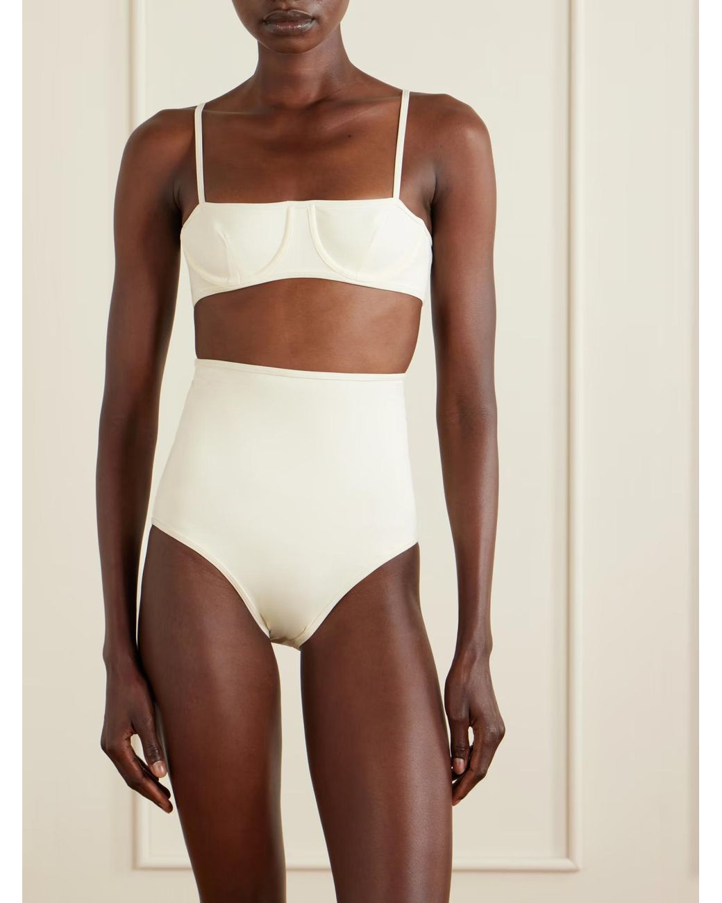 Totême White High-Waisted Bikini Bottoms