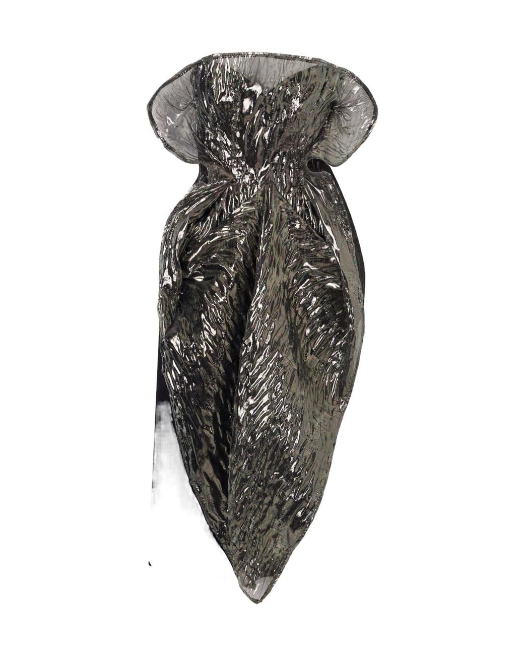 Maticevski Gray Lamé And Crepe Gown